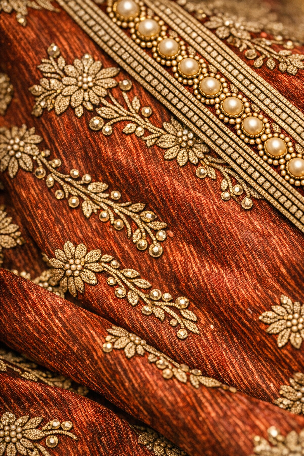 Heritage Bridal Lehenga in Deep Red — Handcrafted Punjabi Couture by Kothi Couture